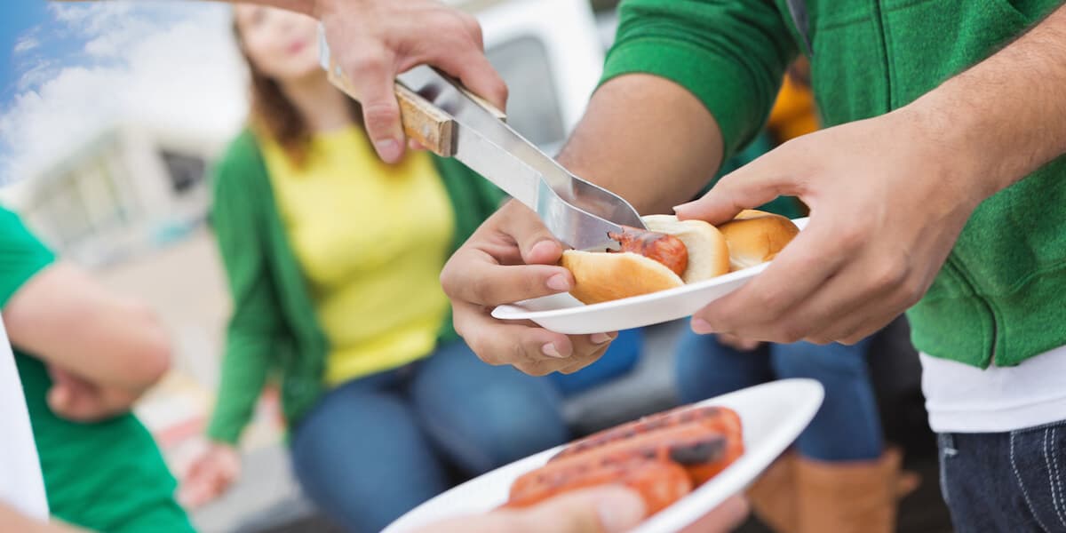 Cooking out at tailgate party