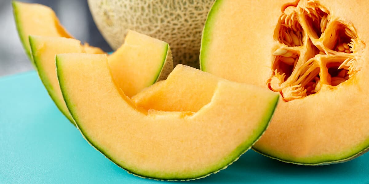 Sliced cantaloupe